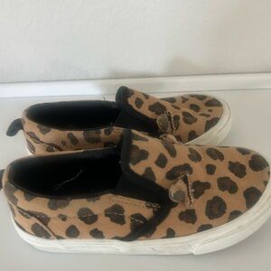 Leopard print Canvas Slip-ones for Toddler girls. Worn only once